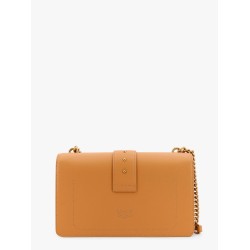 Leather shoulder bag with love birds buckle