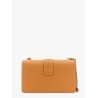 Leather shoulder bag with love birds buckle