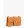 Leather shoulder bag with love birds buckle