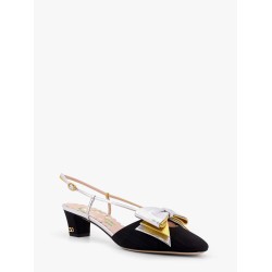 Bowow moiré fabric slingback