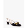 Bowow moiré fabric slingback