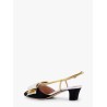 Bowow moiré fabric slingback