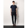 Cotton trosuer with leather logo patch