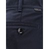 Cotton trosuer with leather logo patch