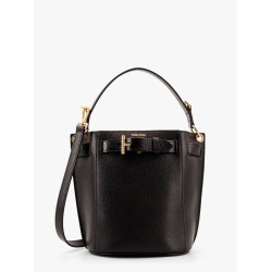 Crossbody leather bucket bag