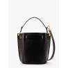 Crossbody leather bucket bag