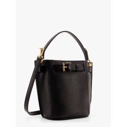 Crossbody leather bucket bag