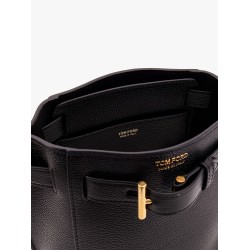 Crossbody leather bucket bag