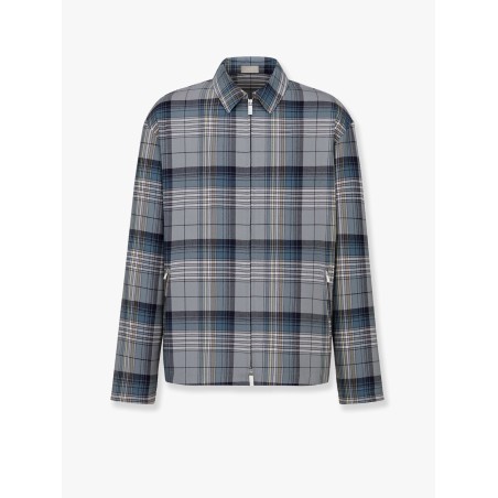 Madras shirt with zip closure