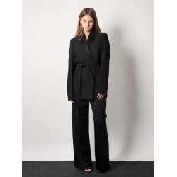 Viscose blend trouser with slits