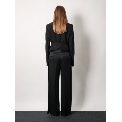 Viscose blend trouser with slits