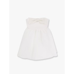 Taffeta décolleté dress with bow