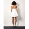 Taffeta décolleté dress with bow