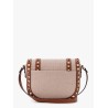 Messenger rockstud fabric and leather shoulder bag