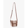 Messenger rockstud fabric and leather shoulder bag