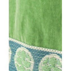 Washed cotton and linen trouser with jacquard bottom