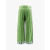 Washed cotton and linen trouser with jacquard bottom
