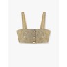 Gold metallic fabric top
