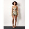 Gold metallic fabric top