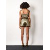 Gold metallic fabric top