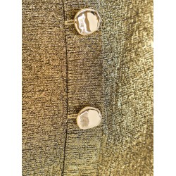 Gold metallic fabric top