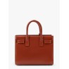 Sac de jour nano patent leather handbag with metal padlock