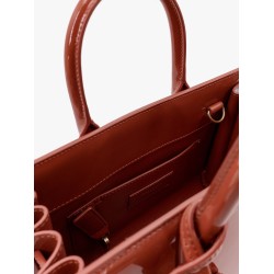 Sac de jour nano patent leather handbag with metal padlock