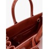 Sac de jour nano patent leather handbag with metal padlock