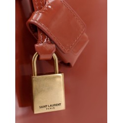 Sac de jour nano patent leather handbag with metal padlock