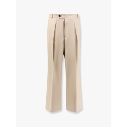 Wide wool blend trouser with pinces