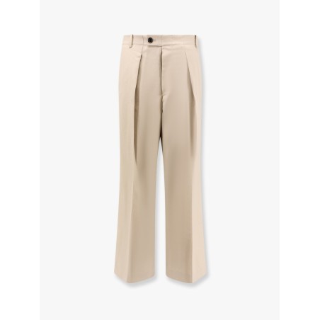 Wide wool blend trouser with pinces