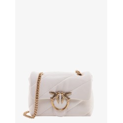 Matelassé leather shoulder bag with iconic love birds buckle