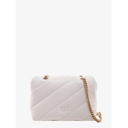 Matelassé leather shoulder bag with iconic love birds buckle