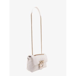 Matelassé leather shoulder bag with iconic love birds buckle