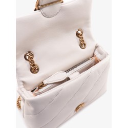 Matelassé leather shoulder bag with iconic love birds buckle