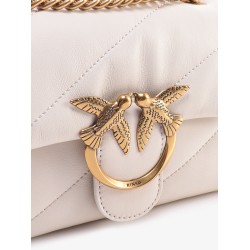 Matelassé leather shoulder bag with iconic love birds buckle