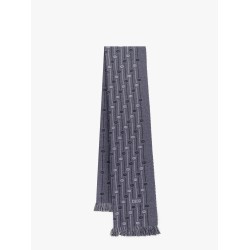 Wool scarf with all-over cd icon motif