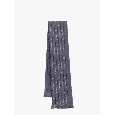 Wool scarf with all-over cd icon motif