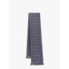 Wool scarf with all-over cd icon motif