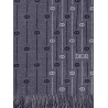 Wool scarf with all-over cd icon motif