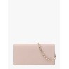 Leather clutch with metal detail