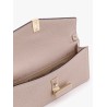 Leather clutch with metal detail