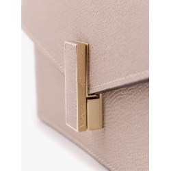 Leather clutch with metal detail