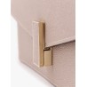 Leather clutch with metal detail