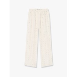 Polka-dots silk trouser