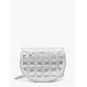 Fleming metallized matelassé leather shoulder bag with chain shoulder strap
