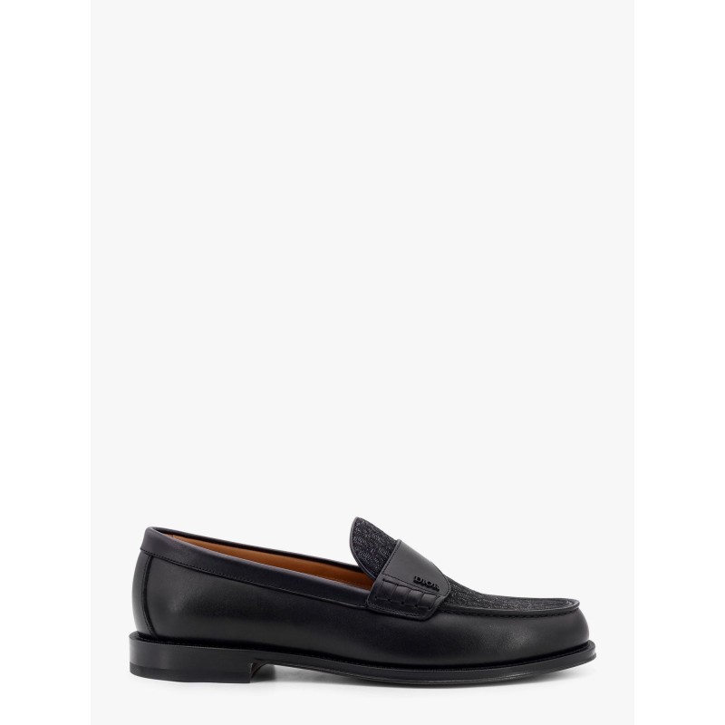 Leather loafer with dior oblique canvas motif