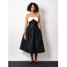 Taffeta' décolleté dress with maxi bow