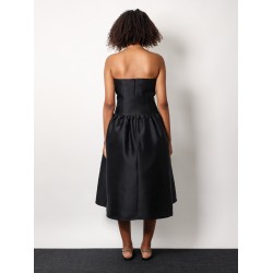 Taffeta' décolleté dress with maxi bow