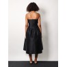 Taffeta' décolleté dress with maxi bow